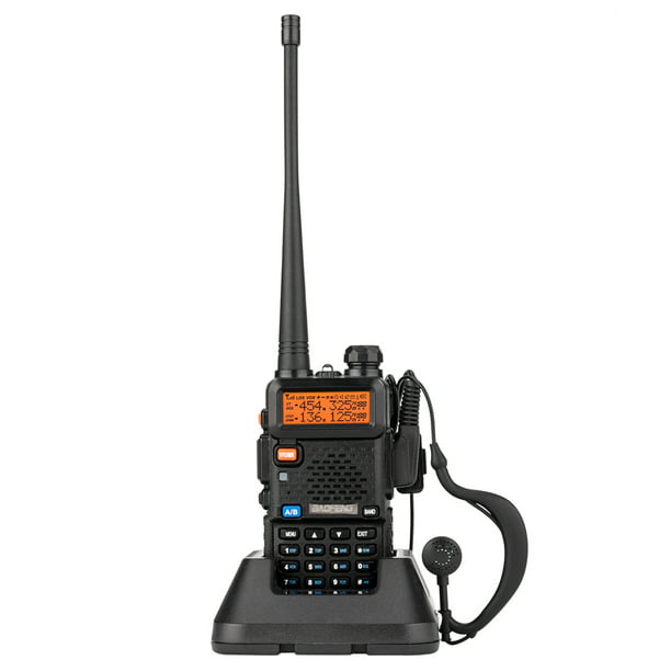 Black Improved Stronger Case BaoFeng UV-5R Dual Band 136-174/400-480 MHz FM Ham Two Way Radio with Programming Cable Enhanced Features 